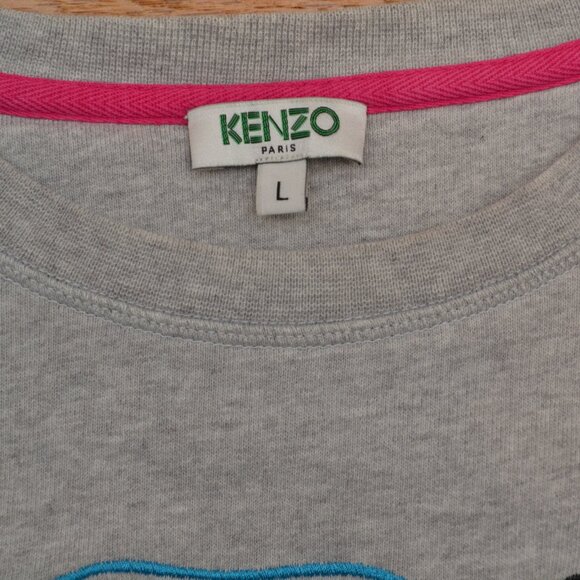 Kenzo Kids Logo-Embroidered Gray Cotton Sweatshirt Size Large - Picture 4 of 7